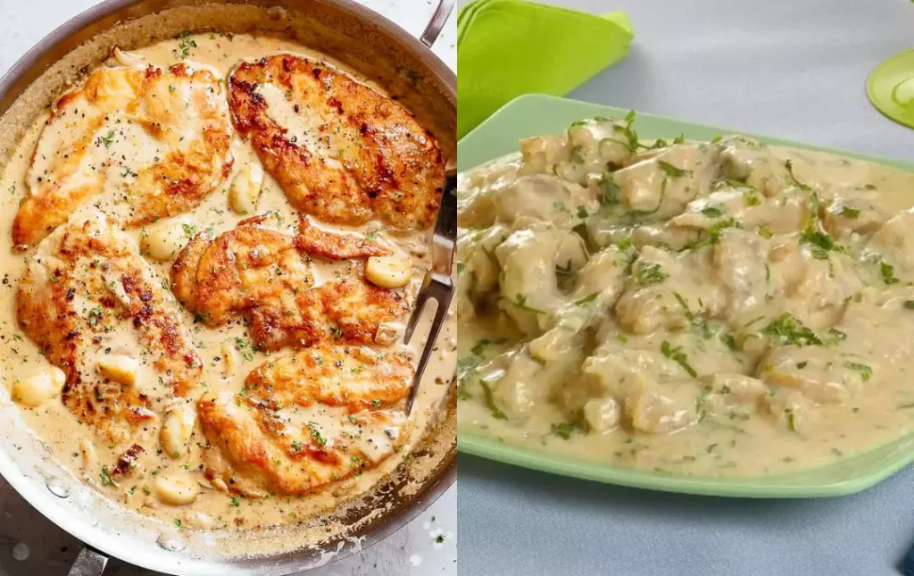 Peito de Frango com Molho de Queijo e Alho