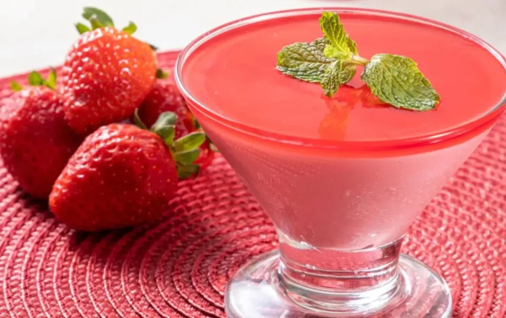 gelado cremoso de morango