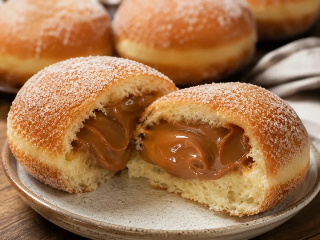 sonho recheado com doce de leite