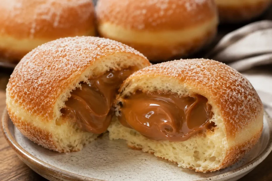 sonho recheado com doce de leite